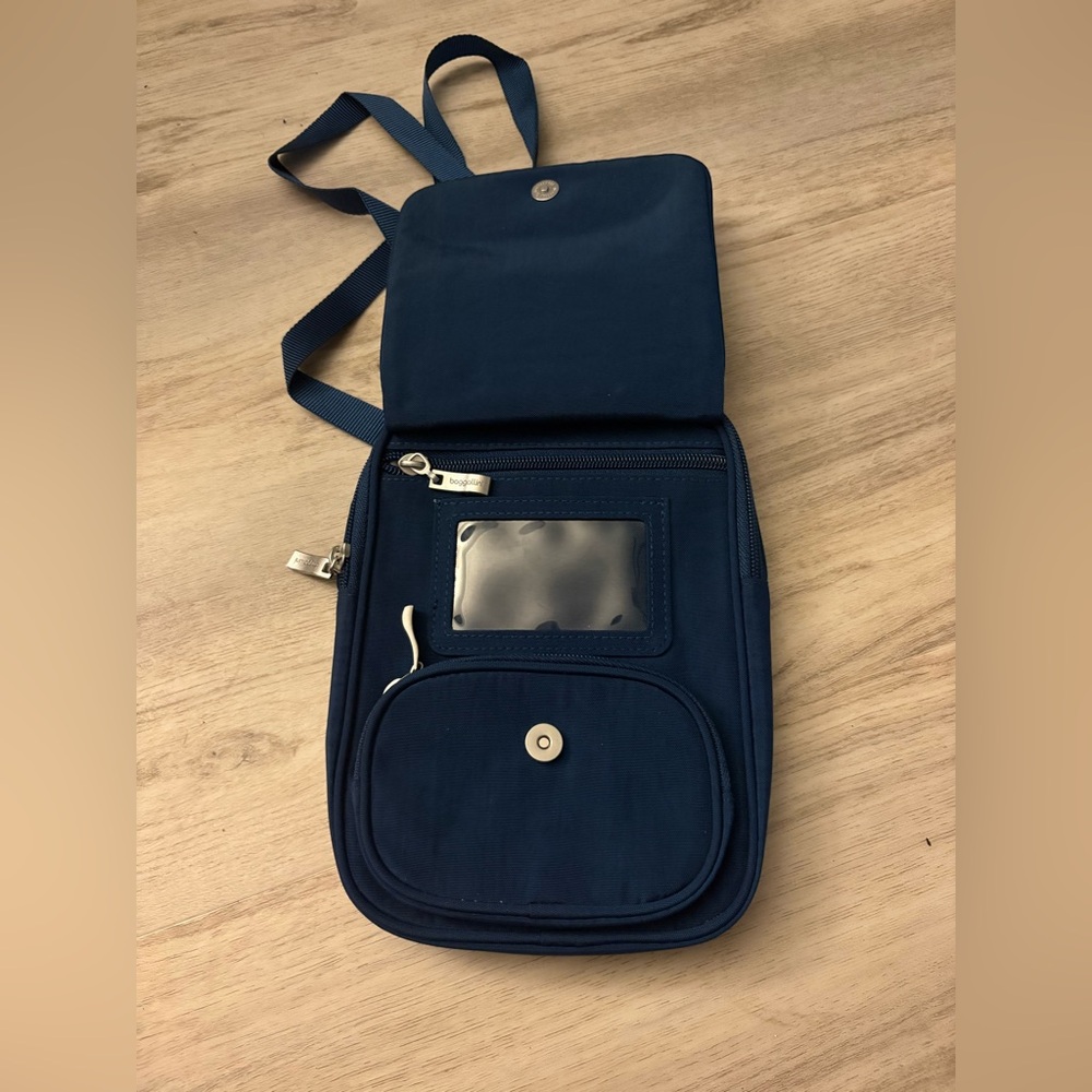 RDIF Journey Baggallini Small Crossbody Navy Blue Bag NEW - Picture 2 of 4